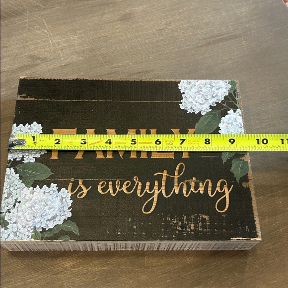 Farmhouse Rustic Wood Block Family is everything sign with flowers distressed - Picture 9 of 9